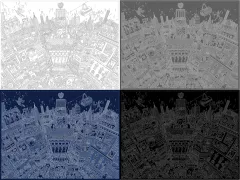 50 Shades of Broadway (Gray, White, Black, Blue) by Charles Fazzino on Serigraph