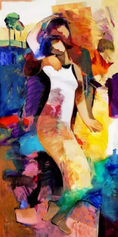 Adoration by Abrishami Hessam on Hand Embellished Canvas