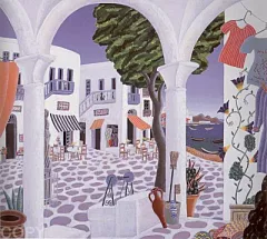 Aegean Sea Suite - Chora by Thomas McKnight on Serigraph