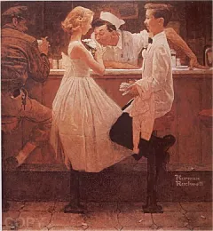 After the Prom by Norman Rockwell on Lithograph