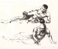 Ali-Frazier Suite - Classic Fallen Warrior by Leroy Neiman on Etching