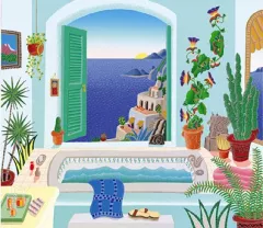 Amalfi Coast Suite - Positano Bath by Thomas McKnight on Serigraph