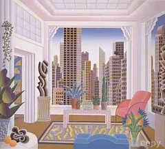 Art Deco Room by Thomas McKnight on Serigraph