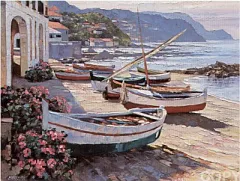 Atlantique Suite - Day Break at Llafranc by Howard Behrens on Serigraph