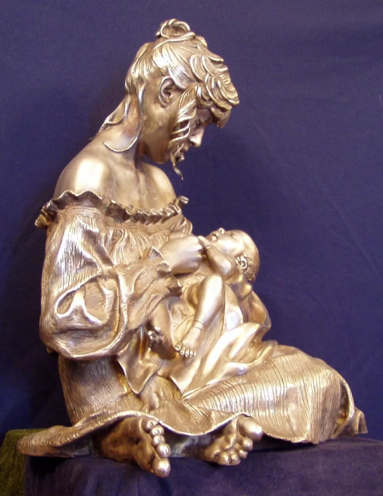 A Mother's Song (Pure Silver) by Ramon Parmenter on Bronze Sculpture