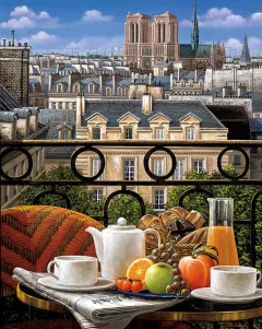 Breakfast on the Balcony by Liudmila Kondakova on Serigraph