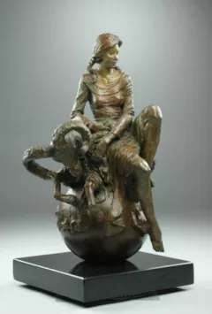 Circle of Life - Aries The Ram by Nguyen Tuan on Bronze Sculpture