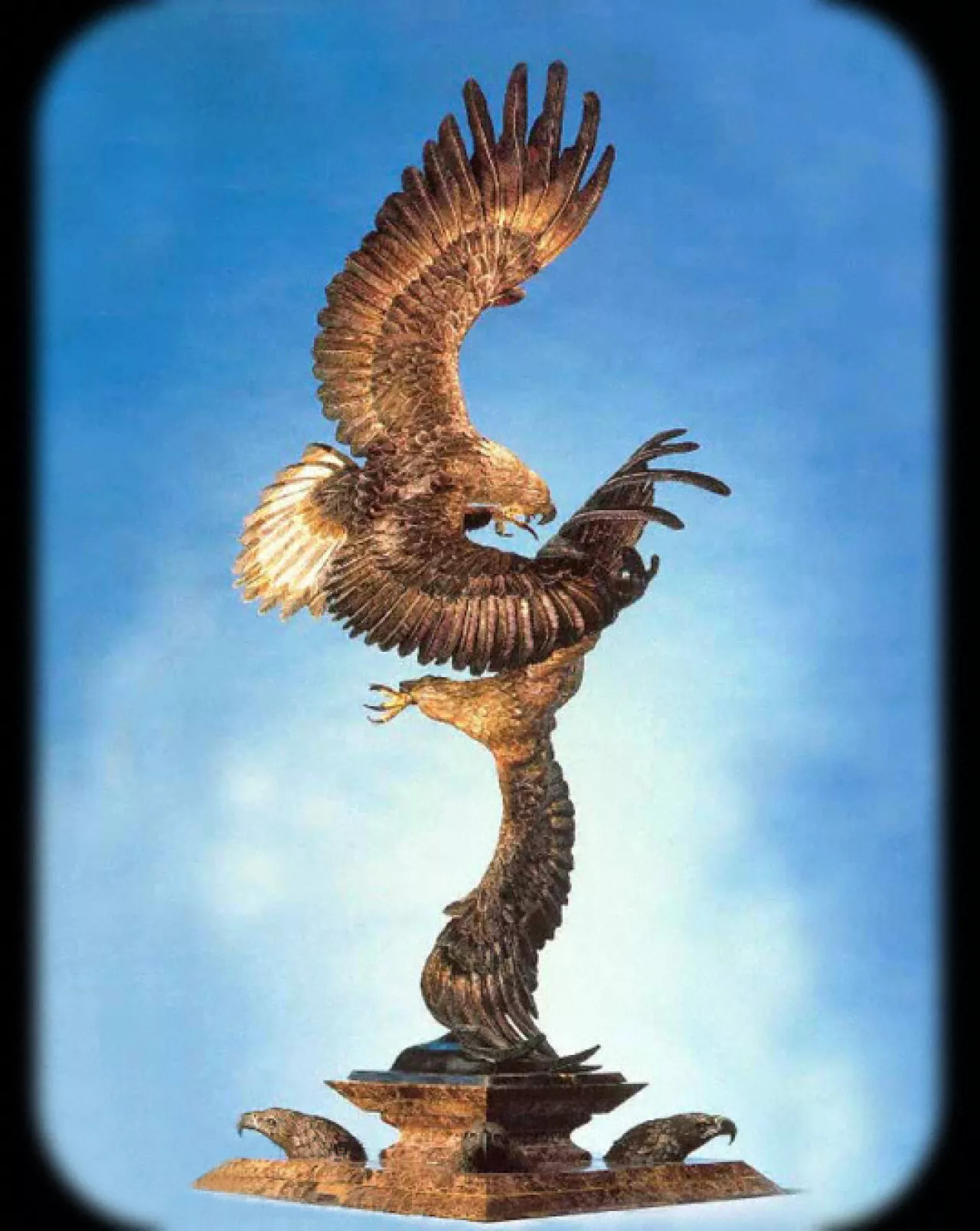 Conflict Of The Golden Eagles by Chester Fields on Bronze Sculpture