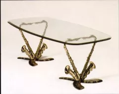 Double Sax Table by Paul Wegner on Bronze Sculpture