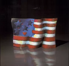 Flag with Heart (Bronze) by Peter Max on Bronze Sculpture