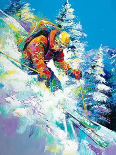 Fresh Powder by Malcolm Farley on Giclee on Canvas