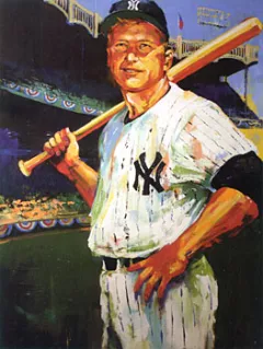 Mickey Mantle Triple Crown by Malcolm Farley on Giclee on Canvas