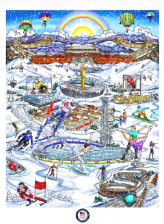 2022 Olympic Games Beijing by Charles Fazzino on 3D Giclee