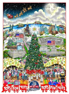 75 Years of Toys for Tots by Charles Fazzino on Giclee