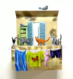 Balcony with Cats by David Gerstein on Sculpture