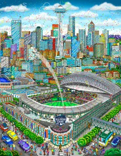 2023 MLB All-Star Game: Seattle by Charles Fazzino on 3D Limited Edition