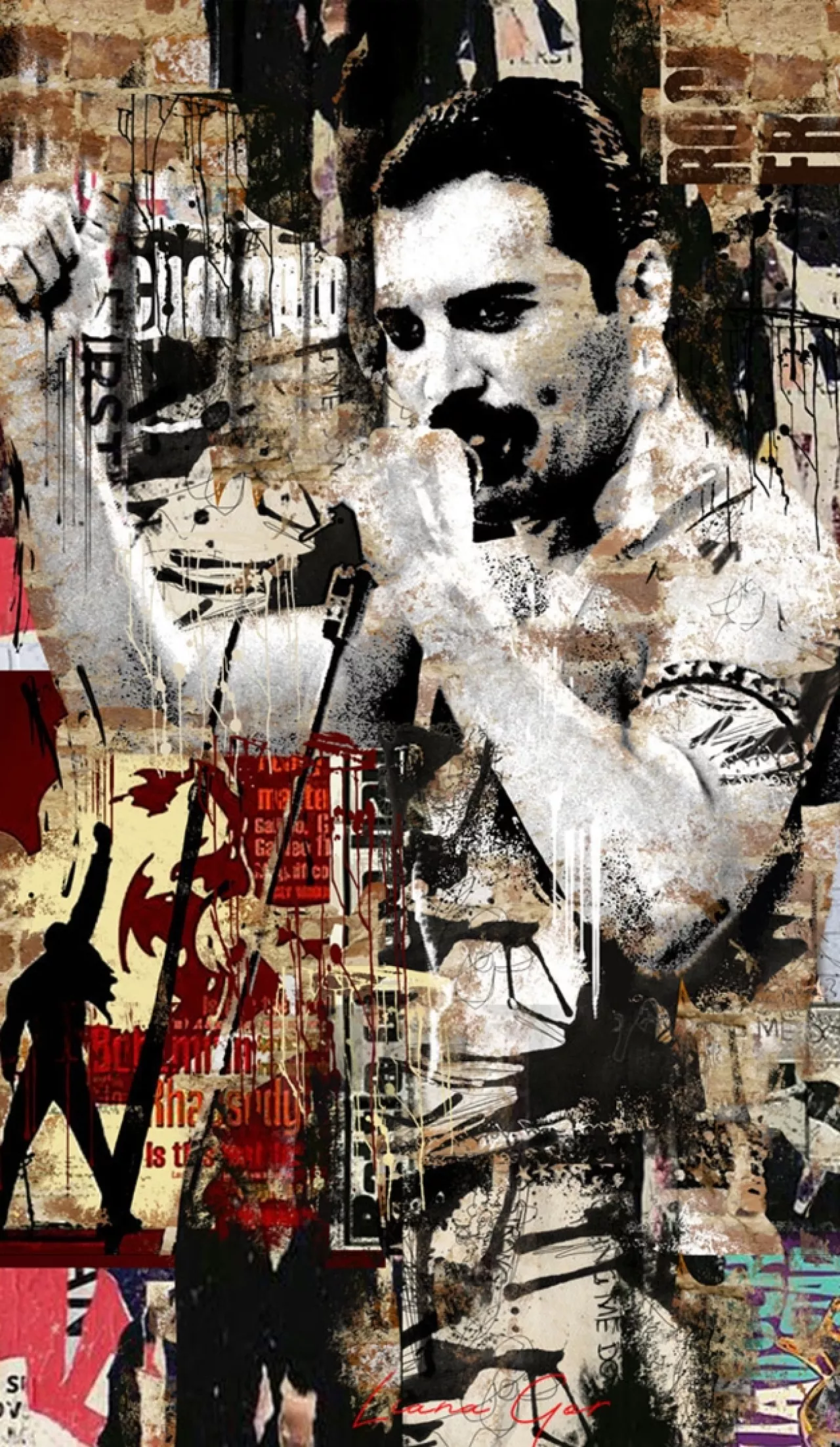 Freddie Mercury by Liana Gor on Mixed Media
