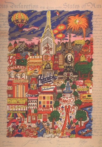 A Cheesesteak in Philly by Charles Fazzino | Serigraph