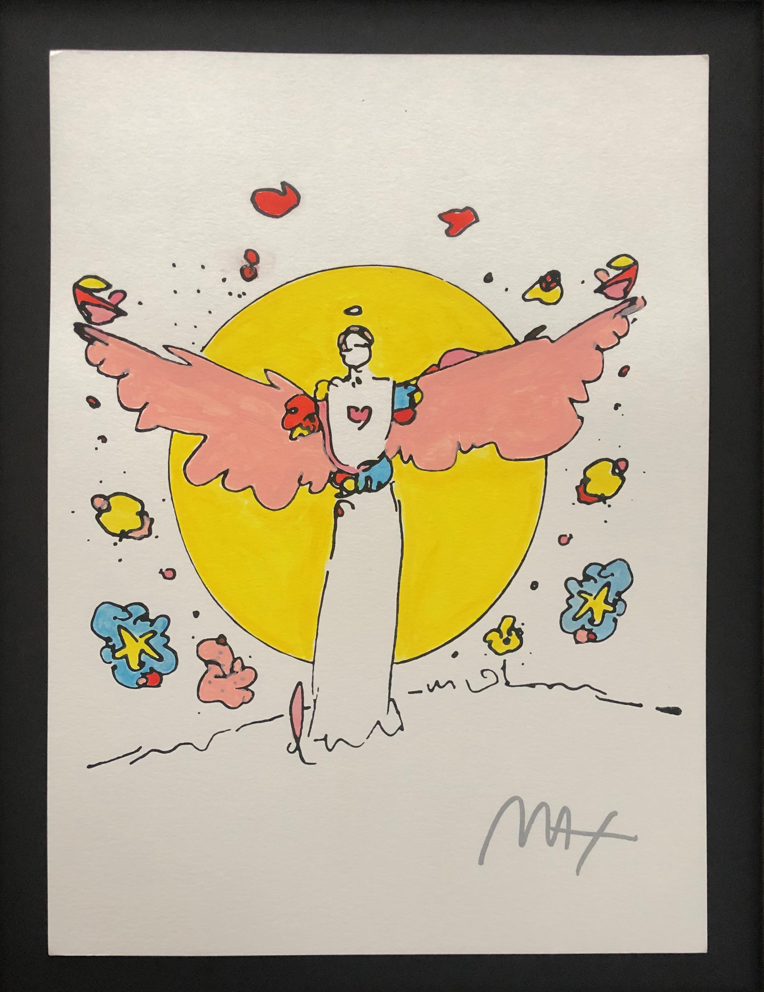 Angel with Sun (Mixed Media) by Peter Max | Original