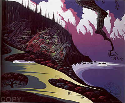 Barns by the Sea by Eyvind Earle | Serigraph