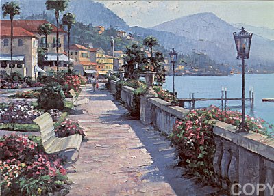 Bellagio Promenade (Canvas) by Howard Behrens | Serigraph