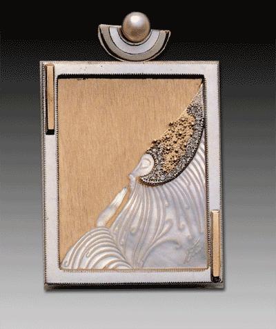 Beloved St VI (matte gold, silver, diamonds, m-o-p) by Erte Jewelry | Art To Wear
