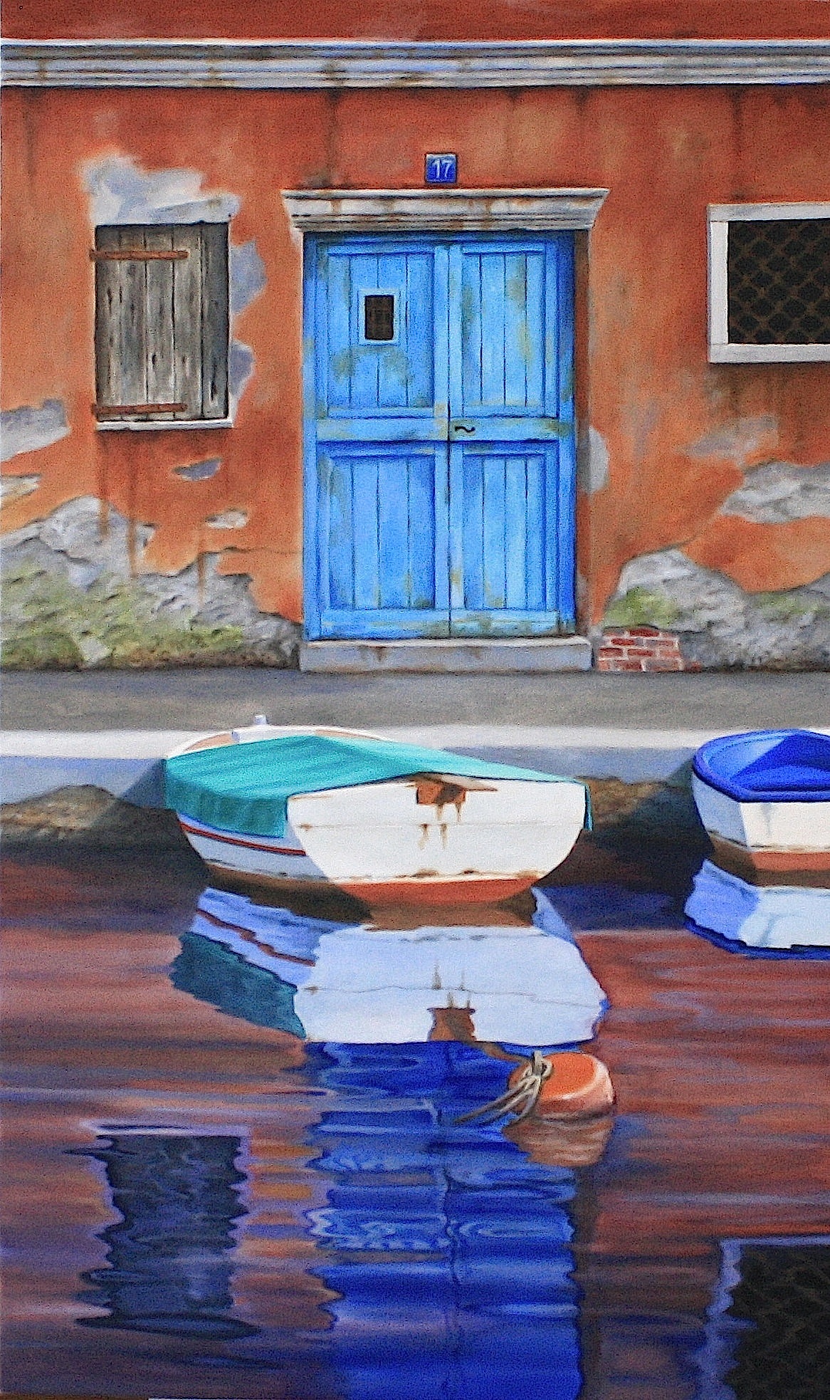 Blue Door (Oil on Canvas) by Frane Mlinar | Original