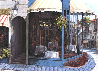Cafe de Paris (Canvas) by Viktor Shvaiko | Serigraph on Canvas