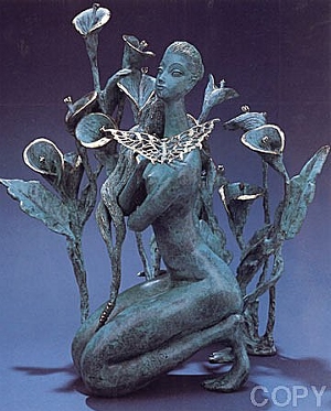 Calla Lilies (Bronze) by Tie Feng Jiang | Bronze Sculpture