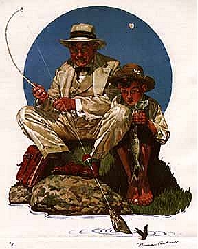 Catching the Big One by Norman Rockwell | Lithograph