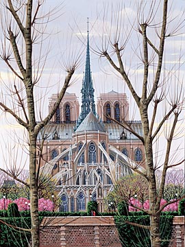 Cathedral Notre Dame (Toujours Paris Suite) by Liudmila Kondakova | Gesso Panel