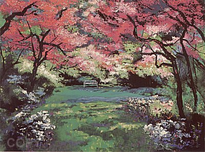 Cherry Blossom Corner by Mark King | Serigraph