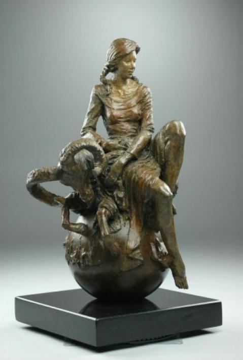 Circle of Life - Aries The Ram by Nguyen Tuan | Bronze Sculpture