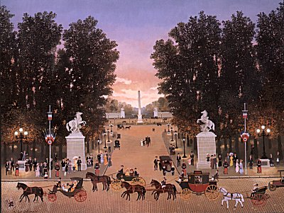 Concours d' Attelage aux Champs - Elysees by Michel Delacroix | Lithograph