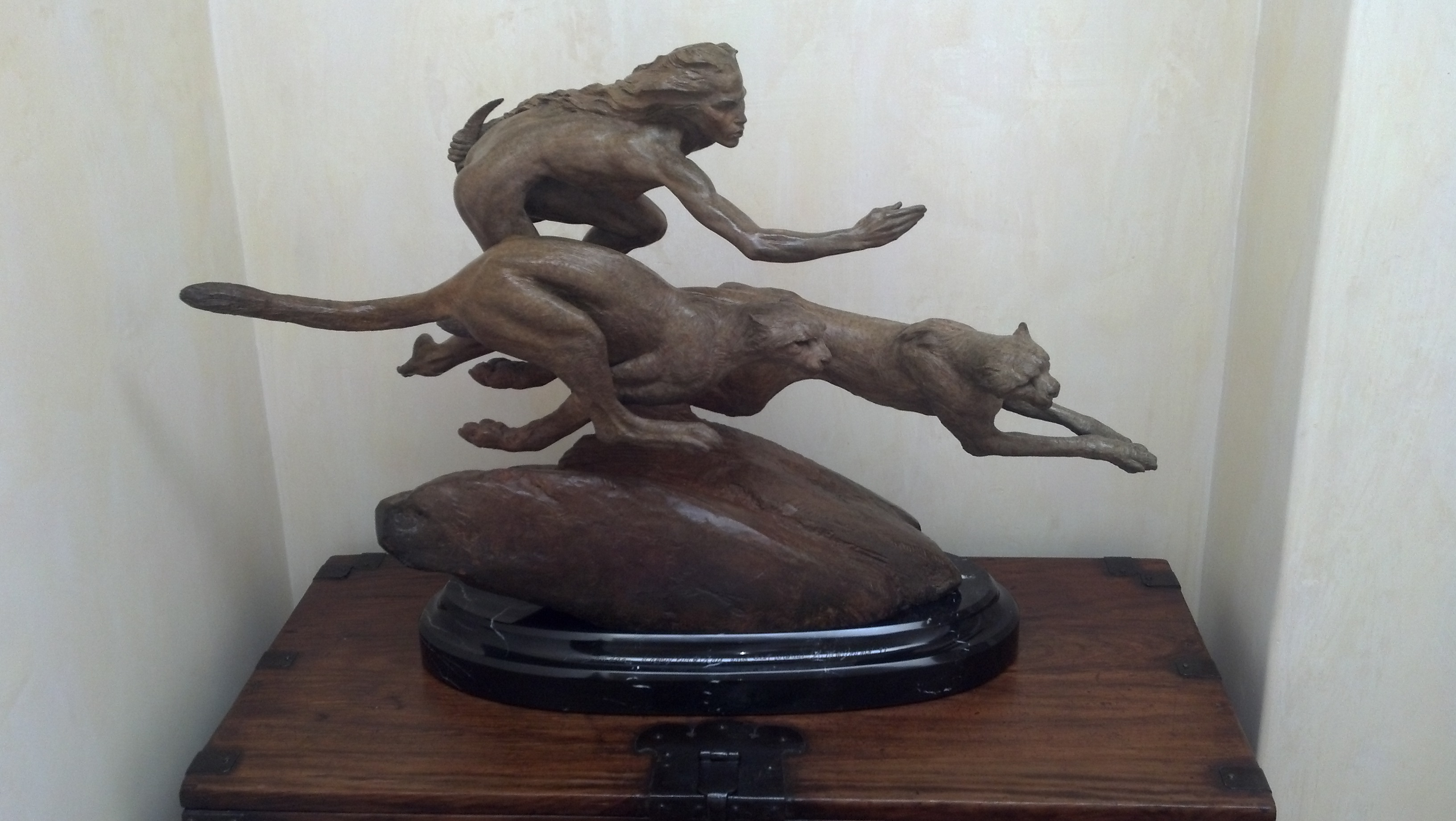 Diana and the Coursing Cheetahs by Richard MacDonald | Bronze Sculpture