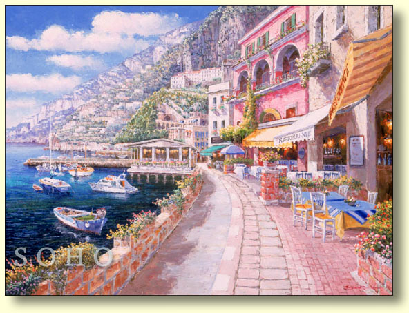 Dockside at Amalfi by Sam Park | Serigraph