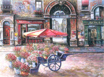 Fleurs de la Ville by Vadik Suljakov | Hand Embellished Canvas