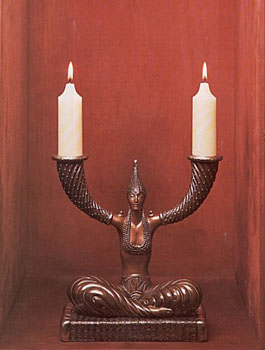 Fortune {Candlestick} by Erte Objects D'Art | Bronze Sculpture