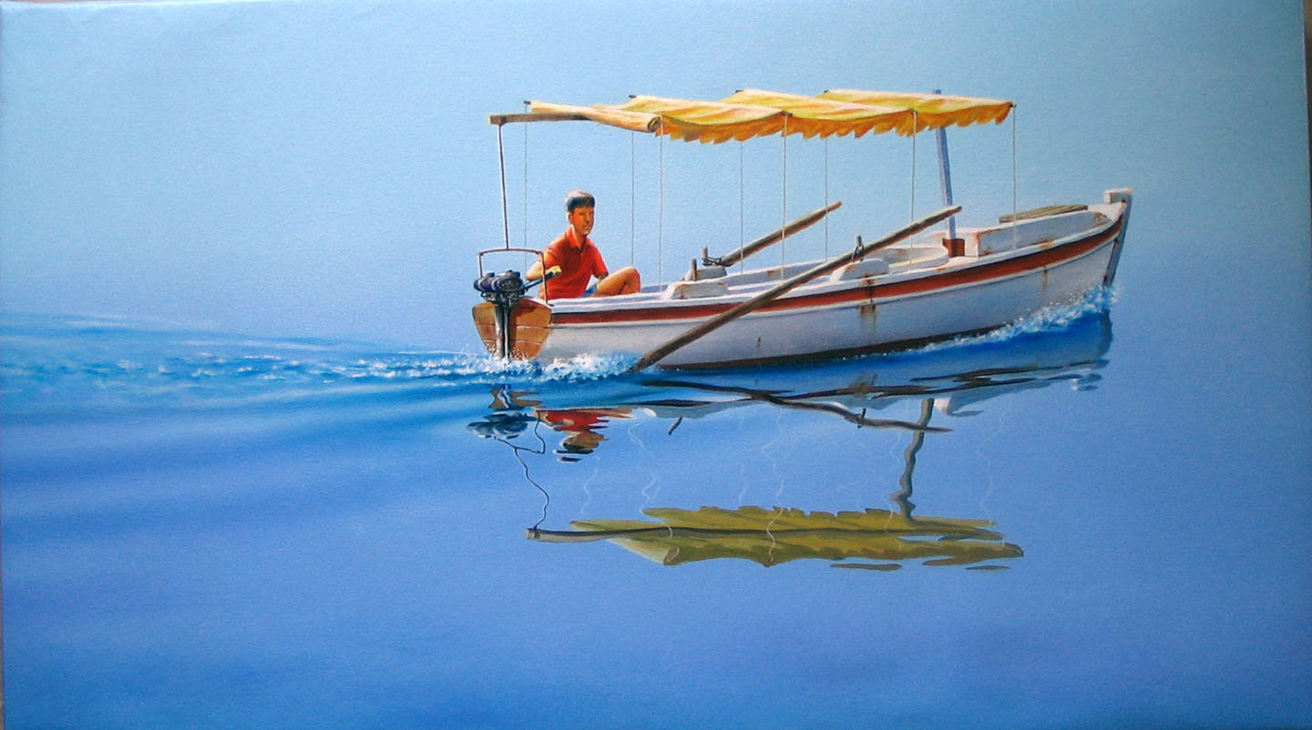Going Fishing (Oil on Canvas) by Frane Mlinar | Original