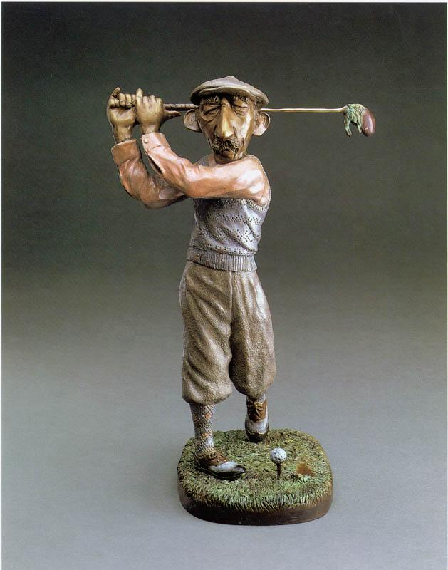 Golfer (Bronze) by Charles Bragg | Bronze Sculpture