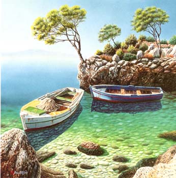 Hidden Cove (Oil on Canvas) by Frane Mlinar | Original