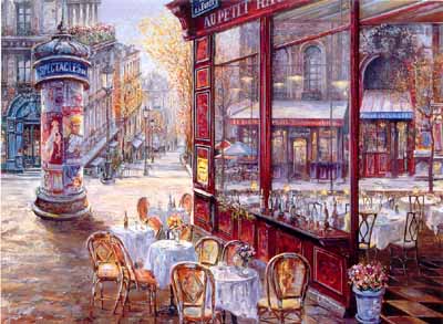 Le Bistro de Paris Too by Vadik Suljakov | Hand Embellished Canvas