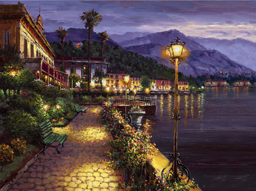 Lights of Bellagio by Sam Park | Giclee on Canvas