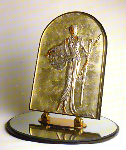 Lily {Table Mirror} by Erte Objects D'Art | Bronze Sculpture