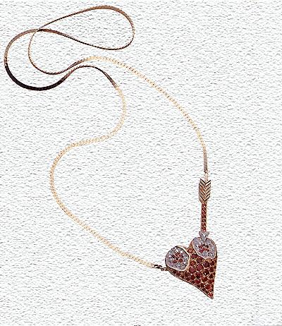 L'Amour St I (gold, diamonds, rubies) by Erte Jewelry | Art To Wear
