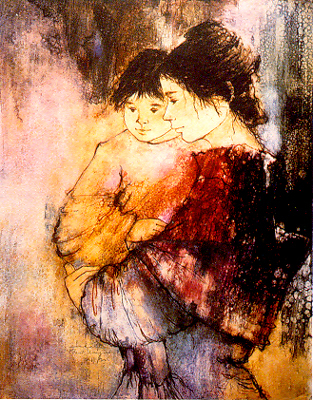 Mother and Child by Sahall | Serigraph