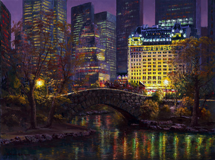 NY Central Park by Sam Park | Hand Embellished Canvas