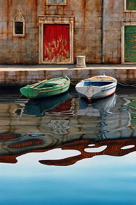 Old Harbor (Oil on Canvas) by Frane Mlinar | Original