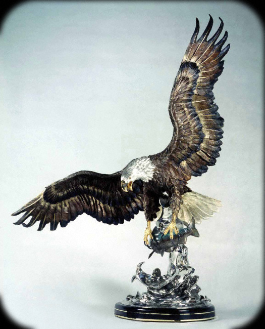On The Wings Of An Eagle by Chester Fields | Bronze Sculpture
