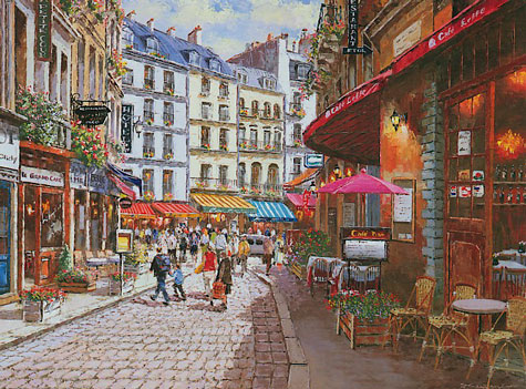 Paris Cafe by Sam Park | Giclee on Canvas